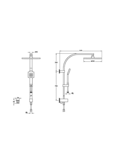 Artema System Rain Ls30 A45611 Duş Kolonu Gri