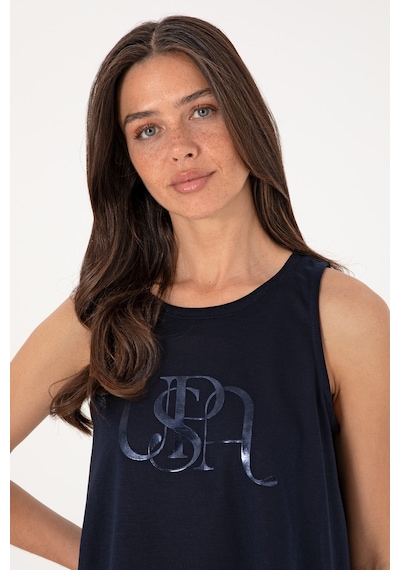 U.S. Polo Assn. Kadın Lacivert Kolsuz Bisiklet Yaka Tişört 50305609-VR033