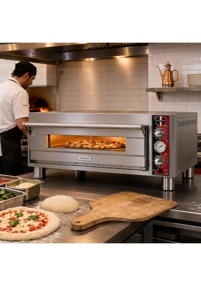 Silverinox Elektrikli Tek Kat 25 Cm 4 Pizza Kapasiteli Pizza Fırını 380v