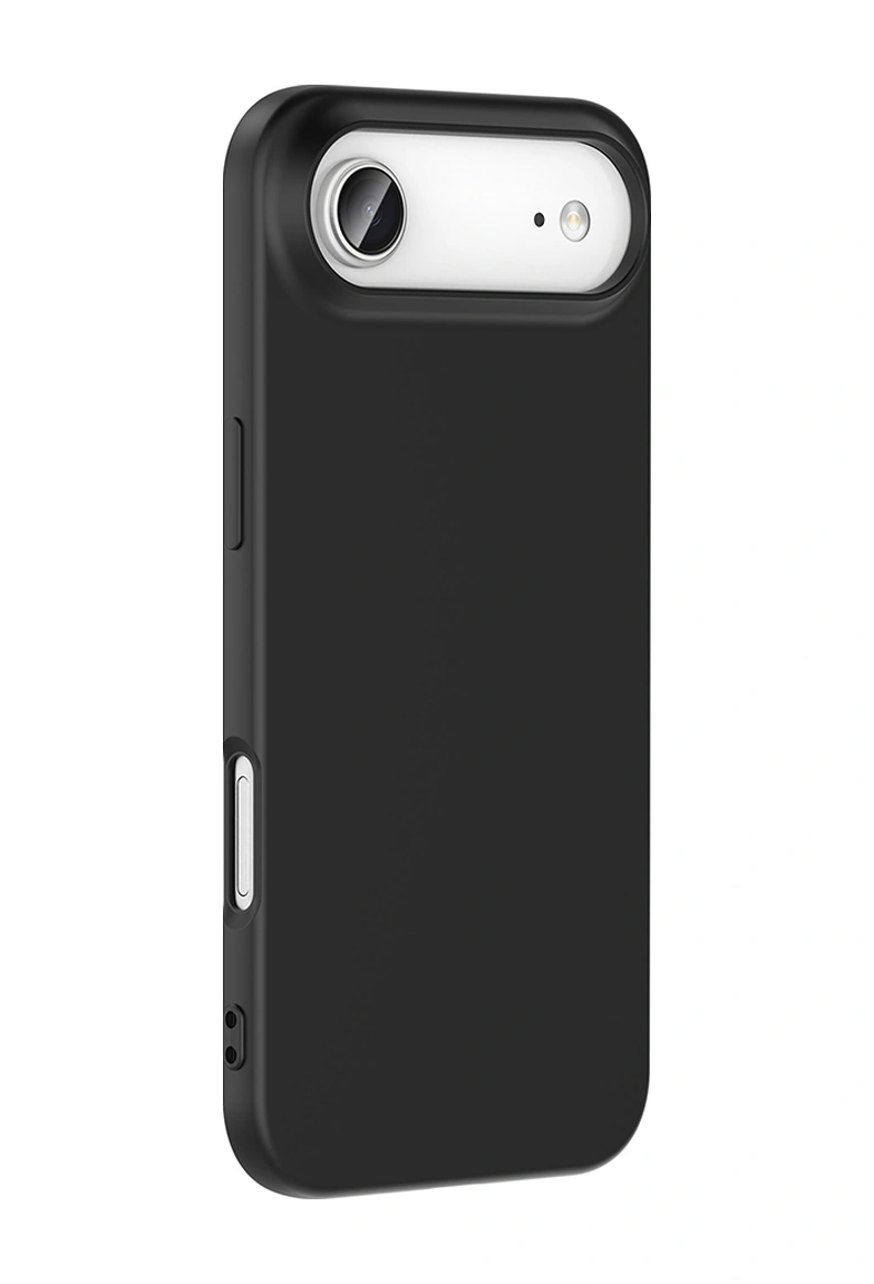 Apple Uyumlu iPhone 17 Air Kılıf Lansman İçi Kadife Kamera Korumalı Mara Silikon Kılıf-siyah Siyah
