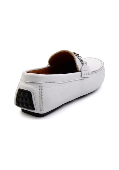 Bambi Beyaz Hakiki Deri Erkek Loafer Ayakkabı E01547007540 Beyaz