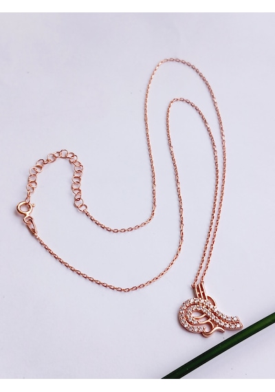 Gümüş Zirkon Taşlı Gold Osmanlı Tuğrası Trend Kadın Kolye Öğretme