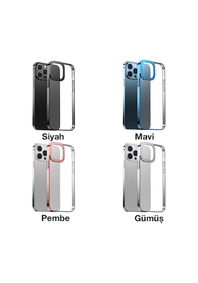 Baseus Glitter Apple Uyumlu iPhone 13 Pro Max 6.7Inç Kilif Renkli Kenar Seffa 522455386