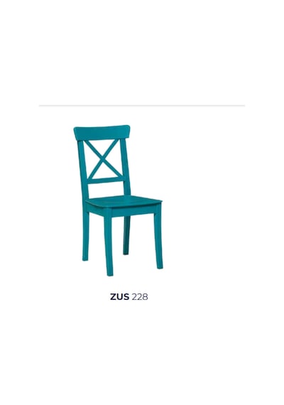 Bengimobilya Sandalye Zus228 Çıta Model Parlak Turkuaz Boya Ahşap Kayın Iskele