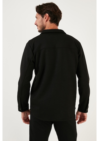 Buratti Fitilli Çıtçıtlı Relaxed Fit Erkek Gömlek 5905510 Siyah