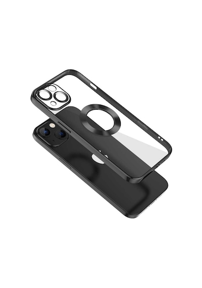 Apple Uyumlu iPhone 13 Kılıf Kamera Korumalı Logo Gösteren Şeffaf Kapak