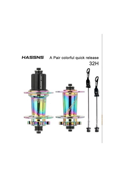 Hassn's Pro 7 32h Rainbow, Colorful Ön-arka Jant Göbek Takımı, Göbek Seti