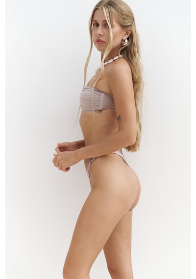 Mai Collection Mai Studios Co. Zahira Yan Büzgü Detaylı Brezilyan Lila Bikini Altı Lila