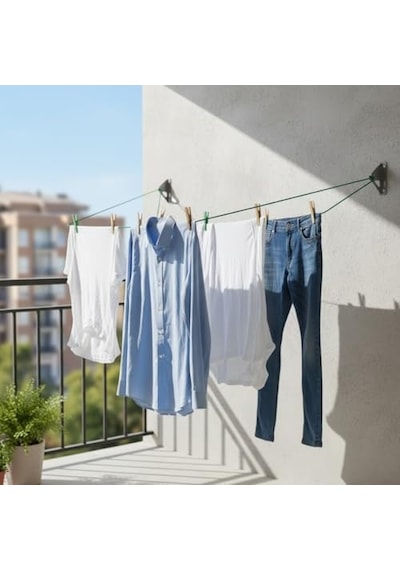 20 Metre Pvc Kaplı Çelik Çamaşır İpi Dayanıklı, Paslanmaz, Kopmaya Karşı Güçlü Balkon, Bahçe Ve Banyo Kullanımı Diğer