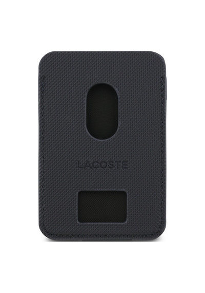 Apple Uyumlu iPhone 17 Kılıf Lacoste Lisanslı M-safeli Pu Pike Desenli Metal Logolu Kartlıklı Kapak Lacivert Lacivert