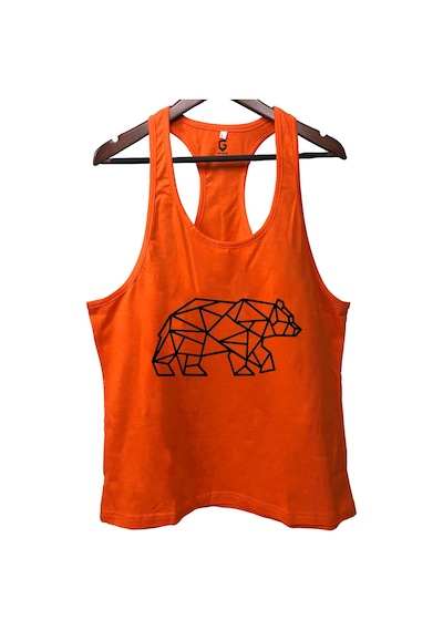 Top Glory Bears Turuncu Gym Fitness Tank Top Sporcu Atleti