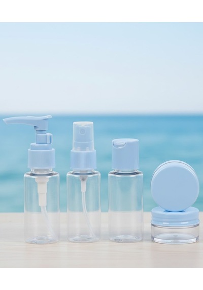 5 Li Seyahat Dolum Şişe Seti 30 Ml Şeffaf Taşıma Ç Sesımavı-bcbf1