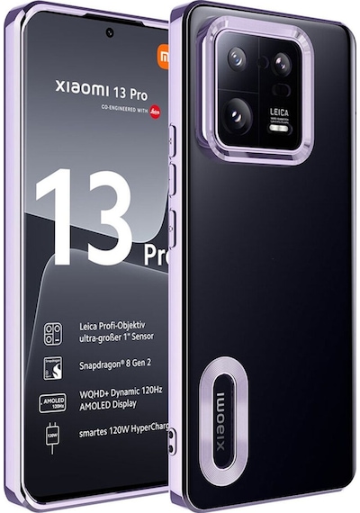 Xiaomi Mi 13 Pro Kılıf Kamera Korumalı Logo Gösteren Zore Omega Kapak Lila