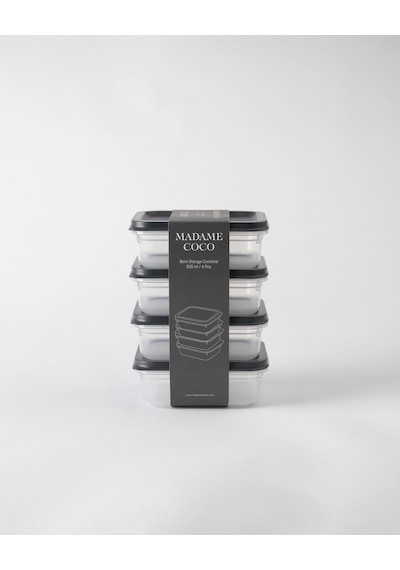 Madame Coco Bonn 4'lü Saklama Kabı - Füme - 4x500 Ml 8684427307205 Çok Renkli