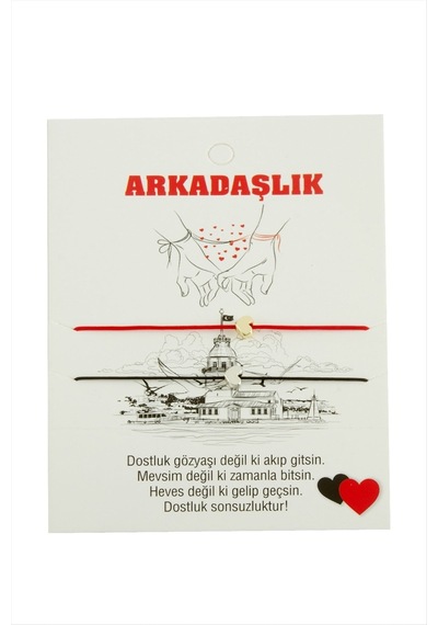 Kalp Arkadaşlık İp Bileklik 2 Adet 11
