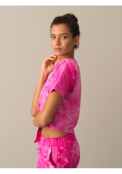 Xint Fuşya Regular Fit Bisiklet Yaka Pamuklu Tişört 602272