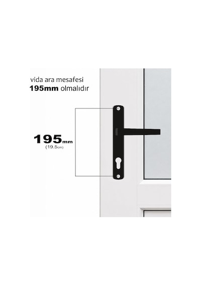 Aletçantam Pvc Balkon Kapı Kolu Pimapen (Metal)- Siyah