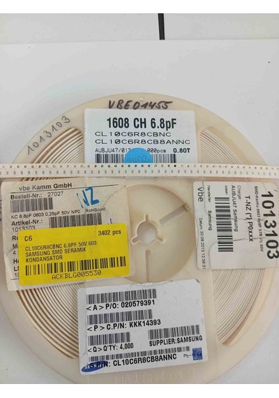 Cl10c6r8cbnc 6.8pf 50v 603 Samsung Uyumlu Uyumlu Smd Seramik Kondansatör 500 Adet