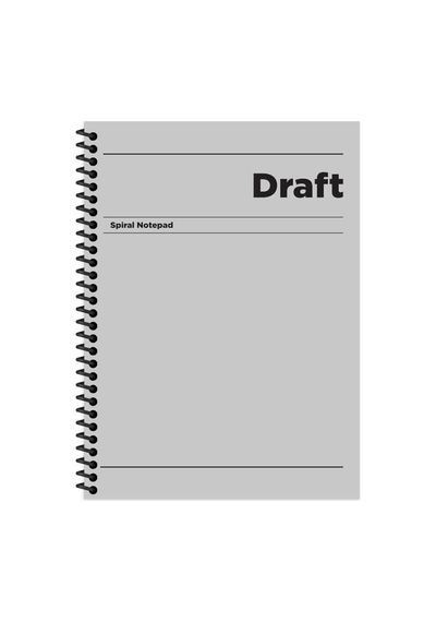 Çizgili Sert Kapak Spiralli Draft Defter Gri 17x24 Çok Renkli