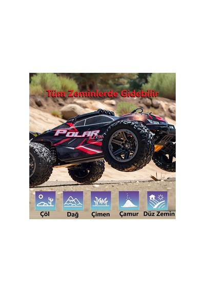 80 Km/h Hız Yapan Süspansiyonlu Profesyonel Kumandalı Arazi Aracı Rock Crawler Servo Motor 46 Cm.