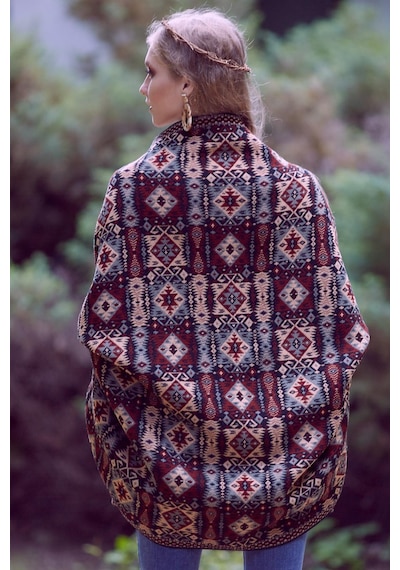 Uludağ Triko Etnik Desenli Kilim Şal