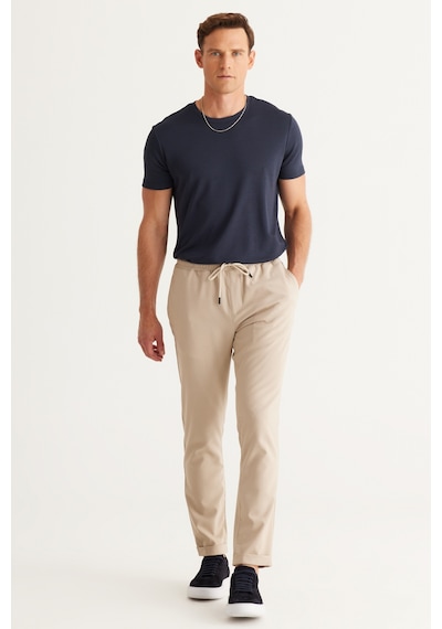 Ac&Co / Altınyıldız Classics Slim Fit Dar Kesim Beli Bağlamalı Yan Cepli Erkek Pantolon - Bej Ac&Co / Altınyıldız Classics Slim Fit Dar Kesim Beli Bağlamalı Yan Cepli Erkek Pantolon - Bej