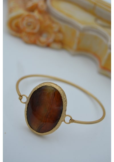 Stoneagejewellery Stoneage Yemen Akiği El Yapimi Bileklik N11.119983 Sarı