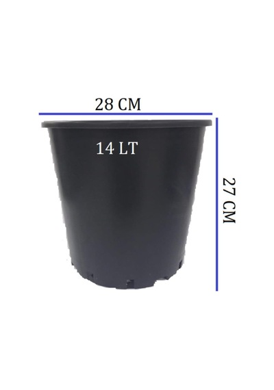 Üretim Saksısı 5 Adet 28x27 Cm 14 Lt Plastik Saksı Siyah Bitki Turkuaz,9630124545 Diğer