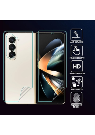 Samsung Galaxy Uyumlu Z Fold 6 Premium Ön+arka Body Şeffaf Ultra Koruyucu Nano Jelatin