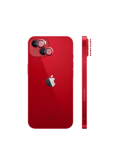 Safeus Safir Temperli Kamera Lens Koruyucu Apple Uyumlu iPhone 13 Ve Mini İle Kırmızı