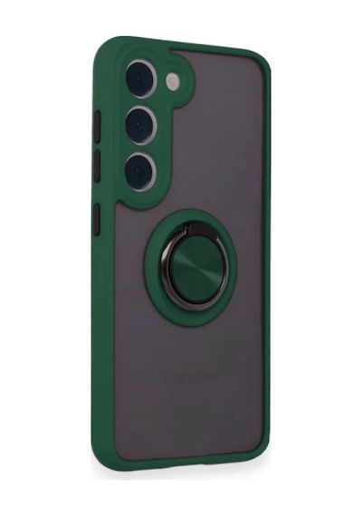 Bezos Samsung Galaxy M15 Uyumlu Kılıf Montreal Yüzüklü Silikon Kapak - Yeşil Bty