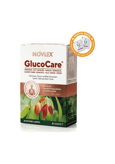 Novlex Glucocare Gimneya, Tarçın Ve Bitki Ekstreleri İçeren Takviye Edici Gıda - 30 Kapsül
