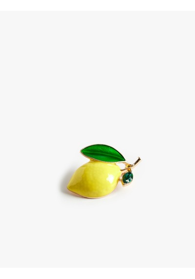 Koton Arkası İğneli Limon Figürlü Broş Sarı 6sak70959aa