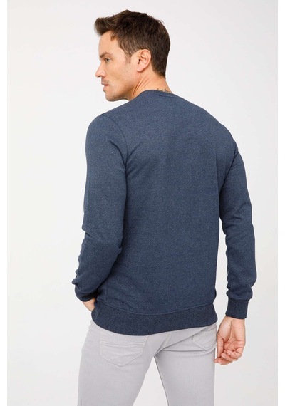 Igs İgs Erkek İndigo Modernfıt / Ekstra Dar Kalıp Bisiklet Yaka Sweatshirt İndigo