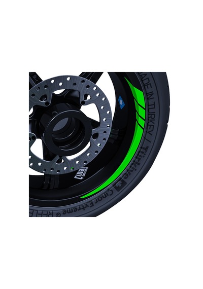 Floresan Yeşil Moto GP İç Jant Şeridi Sticker Çınar Extreme