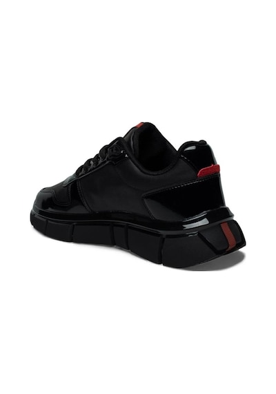 Solazer 062-26 Cilt Deri Rugan Karışımlı Anatomik Taban Erkek Sneaker Siyah