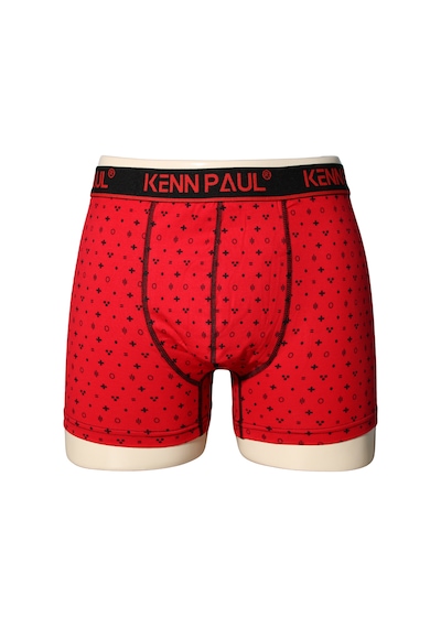 Kennpaul 3'lü Boxer 3xl 6xl Büyük Beden Desenli, Yumuşak Pamuk Siyah - Mavi