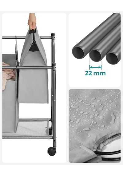 Tekerlekli Çamaşır Sepeti, 4 Çıkarılabilir Kumaş Cepli Çamaşır Ayırıcı, Çamaşır Toplayıcı, Oyuncaklar İçin Saklama Yeri, Ahır, 4 X 35 Litre, Gri Lsf005gs Çok Renkli Tekerlekli Çamaşır Sepeti, 4 Çıkarılabilir Kumaş Cepli Çamaşır Ayırıcı, Çamaşır Toplayıcı, Oyuncaklar İçin Saklama Yeri, Ahır, 4 X 35 Litre, Gri Lsf005gs Çok Renkli