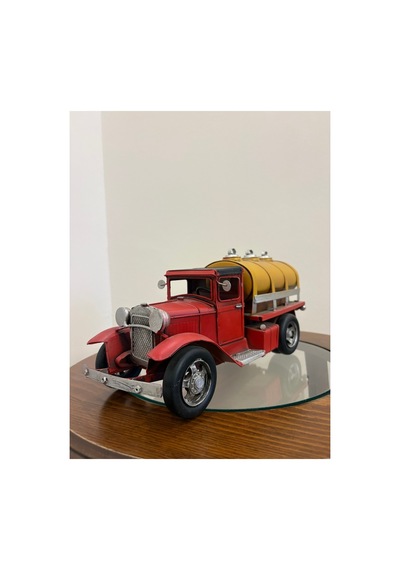 Eskitme Detaylı Metal Model Kamyon Tanker Ev Ve Ofis Dekorasyonu