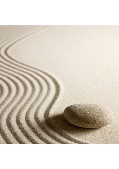 Spa Taşları Ve Kiraz Çiçeği Doğal Taş Bardak Altlığı 4'lü Set - Natural Stone Coasters - Taş Çok Renkli