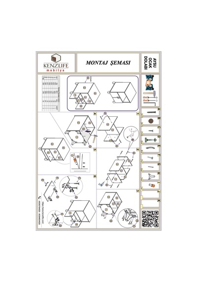 Kenzlife ocak dolabı aysu byz 85*60*57 mutfak modül mini fırın mi