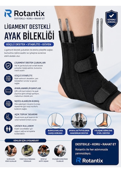 Ligament Destekli Ayak Bilekliği Bandajı - - Sakatlık - İyileşme - Çatlak Ve Kırık