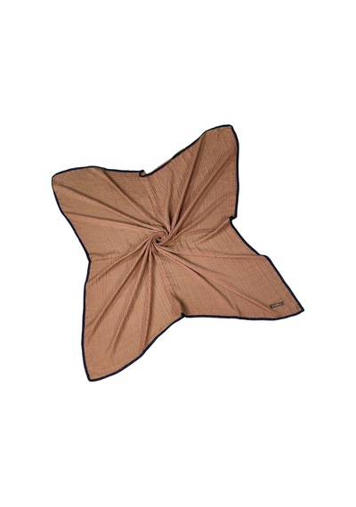 Mim Eşarp Mısırlı Eşarpları Biyeli Müslin Düz Renk Eşarp 100x100cm Kiremit - Siyah