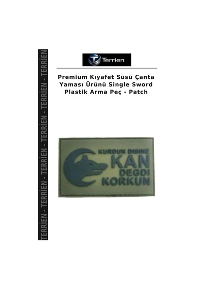 Terrien Premium Kıyafet Süsü Çanta Yaması Ürünü Single Sword Plastik Arma Peç - Çok Renkli