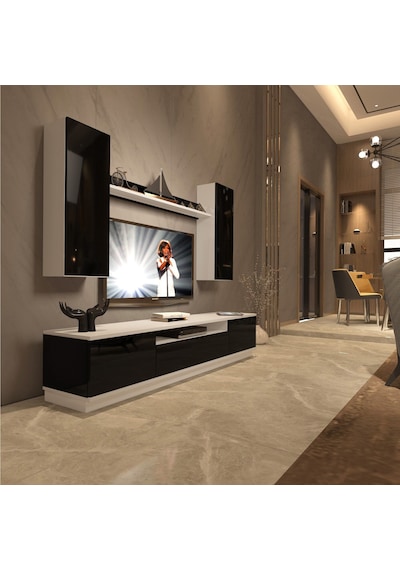 Decoraktiv Trendstyle 5ds Slm Tv Ünitesi Tv Sehpası Beyaz - Siyah
