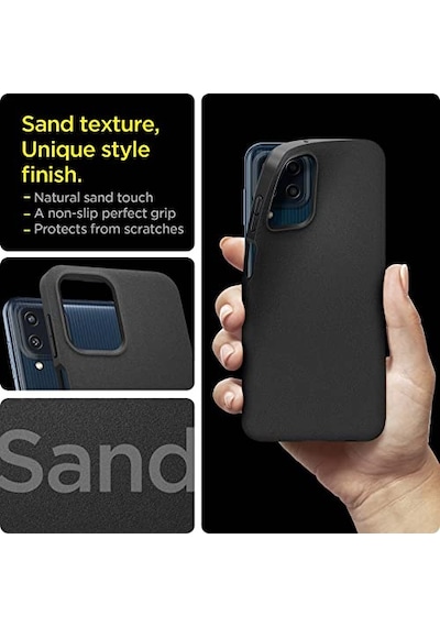 Samsung Galaxy M33 5g İle Uyumlu Kılıf Essential Sand Blast Back Matte Black - Acs04236 Diğer