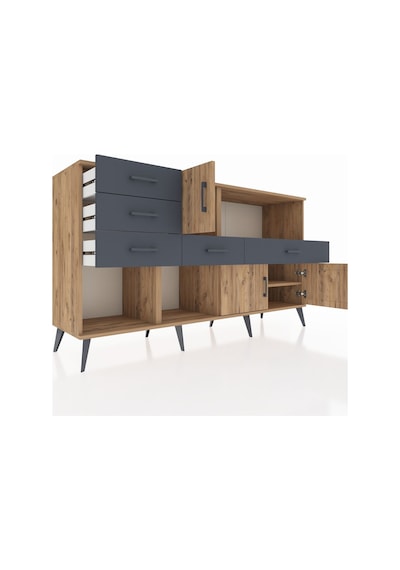 Kronos Konsol 2 Raflı 5 Çekmeceli 3 Kapaklı 176x59x99 Çam-çam/ant Çam-çam/antrasit Kronos Konsol 2 Raflı 5 Çekmeceli 3 Kapaklı 176x59x99 Çam-çam/ant Çam-çam/antrasit