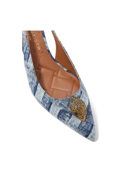 Kurt Geiger Klasik Şıklık Sunan Denim Slingback Topuklu Ayakkabı Acı Kahverengi