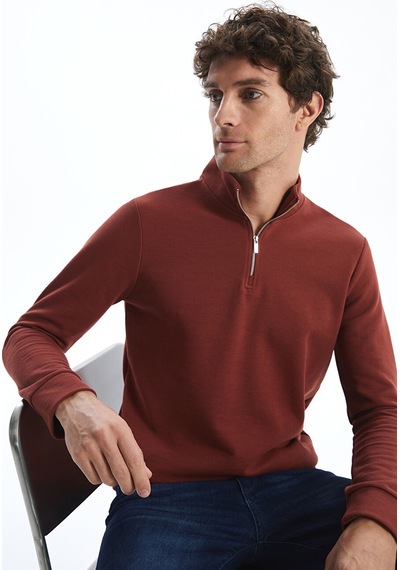 Lcwaıkıkı Classic Turuncu Dik Yaka Erkek Sweatshirt