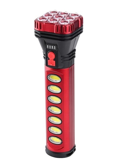 Powermaster Hb-707-2 9+4 Ledli Solar + Şarjlı El Feneri Kırmızı